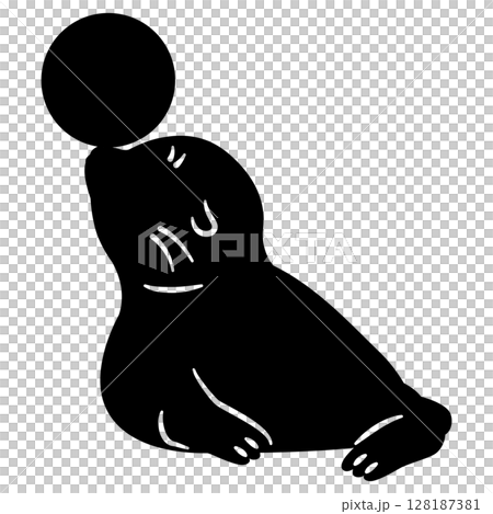 Sea lion's silhouette 128187381