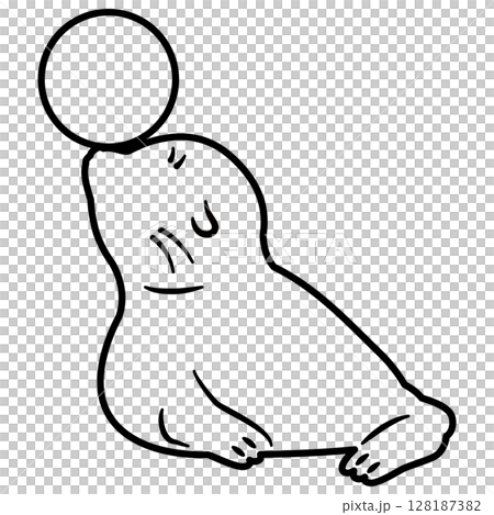 Line drawing of a sea lion 128187382