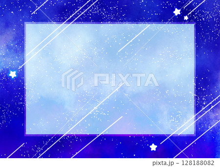 星の軌跡の水彩フレーム 128188082