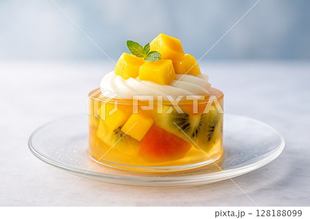 ガラスと宝石でできた 幻想の食べ物　クリスタル・フルーツ＆スイーツ　ケーキ 128188099