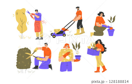 Engaging in Various Gardening Activities and Providing Care through Passionate Enthusiasts 128188814