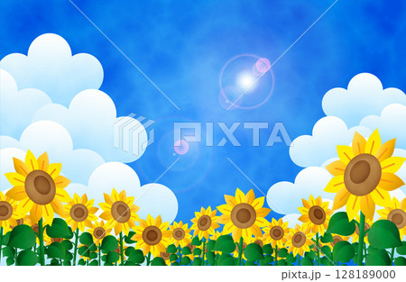 太陽に向かって咲くひまわり 太陽に向かって咲くひまわり 128189000