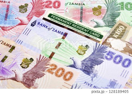 American permanent resident card on Zambian Kwacha American permanent resident card on Zambian Kwacha 128189405