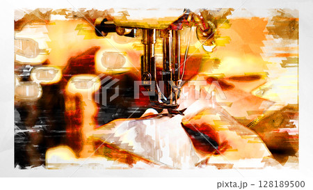 スケッチ風 スケッチ イラスト レザー 革細工 手作業 レザーアート 革職人 工房 職人 プロ 128189500