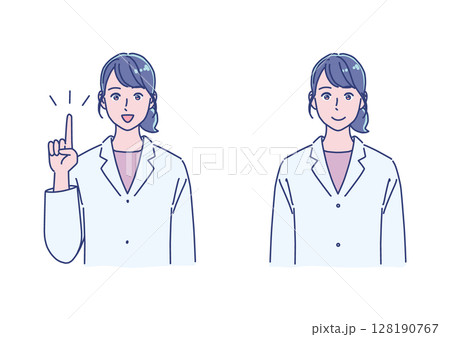 アニメタッチの女性医師セット 128190767