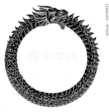 Ouroboros Circle Dragon Eating Circular Tail Ouroboros Circle Dragon Eating Circular Tail 128190931