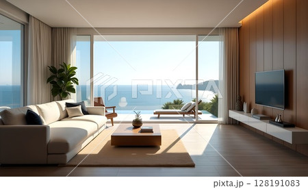 お洒落でラグジュアリーな別荘 128191083