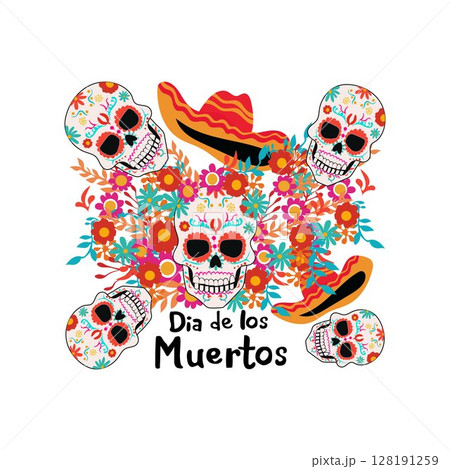 Dia de Muertos Day Of The Dead free vector illustration 128191259