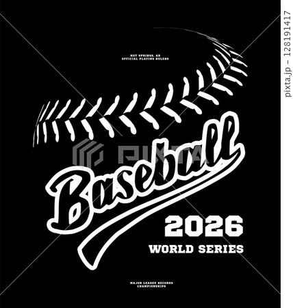 Baseball lace stitch background. Vector illustration, hand lettering design Baseball lace stitch background. Vector illustration, hand lettering design 128191417