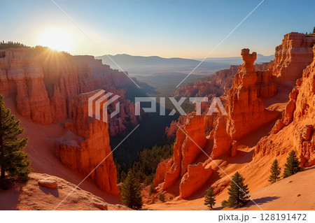landscape with sunset 128191472