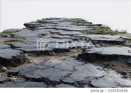 地震で裂けた高速道路の表面 128191616