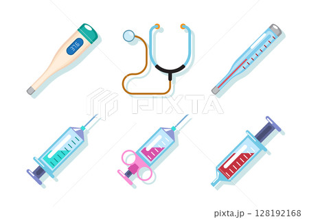 Medical tools and equipment vector set 128192168