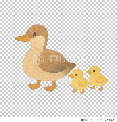 [Spring] Illustration of a mother and her baby duck/Type 2 128192432