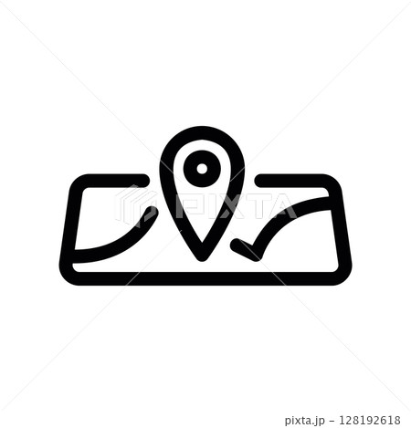 Map Icon with Location Pin for Navigation or Geographic Point Map Icon with Location Pin for Navigation or Geographic Point 128192618