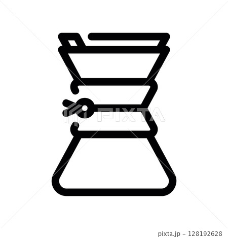 Minimalist Outline of a Pour Over Coffee Maker Glass Carafe 128192628