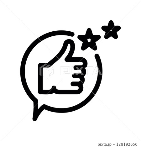 Excellent Customer Feedback Icon with Thumbs Up and Stars Excellent Customer Feedback Icon with Thumbs Up and Stars 128192650