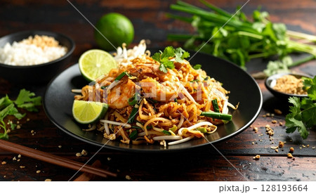 Pad Thai on the table, Thai food 128193664