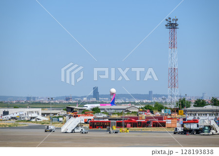 Runway of Nikola Tesla Airport in Belgrade, capital of Serbia Runway of Nikola Tesla Airport in Belgrade, capital of Serbia 128193838