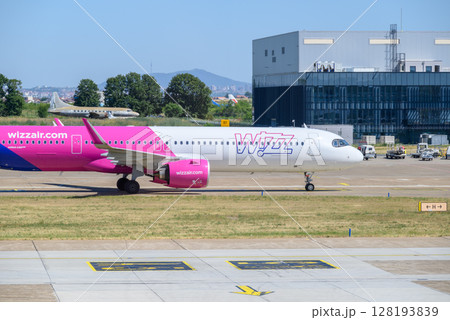 Runway of Nikola Tesla Airport in Belgrade, capital of Serbia Runway of Nikola Tesla Airport in Belgrade, capital of Serbia 128193839
