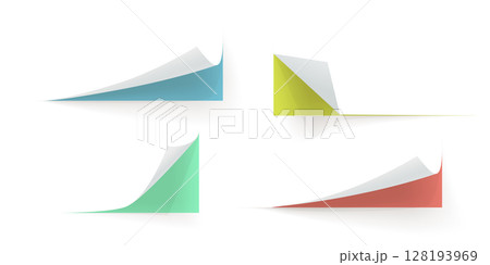 realistic various paper curled corners in set realistic various paper curled corners in set 128193969