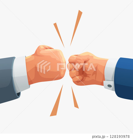 fist bump wearing business suits on white fist bump wearing business suits on white 128193978