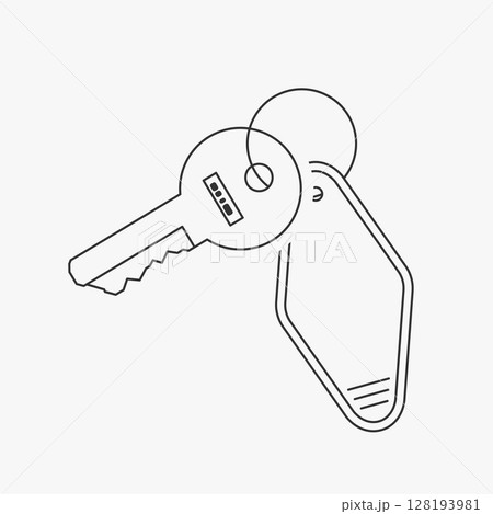door key with keychain icon on white door key with keychain icon on white 128193981
