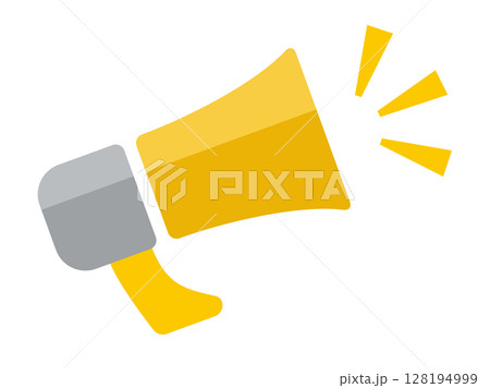 トランジスタメガホン、トラメガ、メガホン、拡声器のイメージのアイコンイラスト 128194999