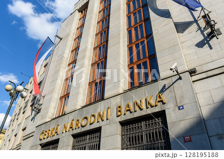 Headquarters of Czech National Bank, Ceska narodni banka - CNB, central bank of Czechia, in Prague, Czech Republic 128195188