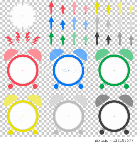 鬧鐘組裝零件 簡易6色插圖套裝 128195577