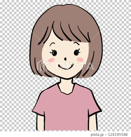 一位表情友善的女士的插圖 一位表情友善的女士的插圖 128195586