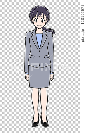 立ちポーズのスーツのOLさん 立ちポーズのスーツのOLさん 128195675