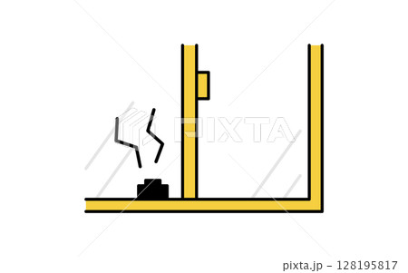 窓につけるアラーム付きロック、防犯とホームセキュリティのアイコン 128195817