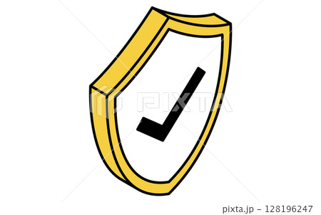 セキュリティの盾、防犯とホームセキュリティのアイソメアイコン 128196247