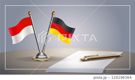 Small national flag of Indonesia and Germany flag Relation, Template Vector Illustration Small national flag of Indonesia and Germany flag Relation, Template Vector Illustration 128196364