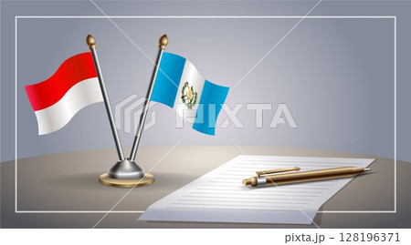 Small national flag of Indonesia and Guatemala flag Relation, Template Vector Illustration 128196371