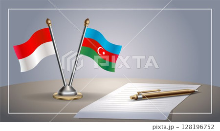 Small national flag of Indonesia and Azerbaijan flag Relation, Template Vector Illustration Small national flag of Indonesia and Azerbaijan flag Relation, Template Vector Illustration 128196752