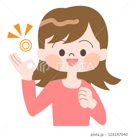 了解しているOKな女性のイラスト 了解しているOKな女性のイラスト 128197040