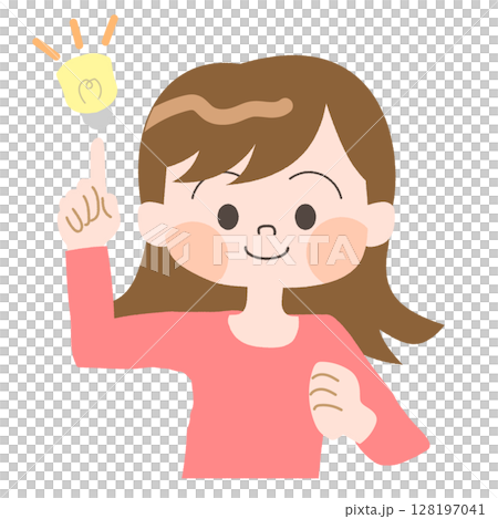 一位女士豎起大拇指並擺姿勢的插圖 128197041