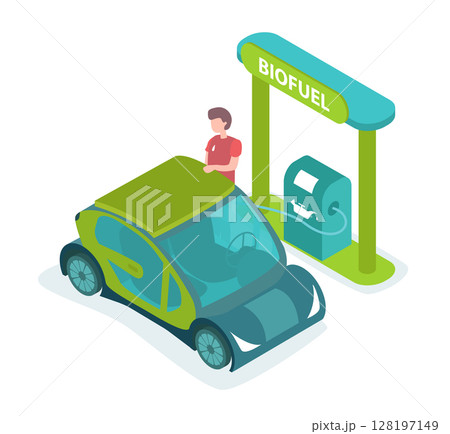 Green Energy concept: Bio Fuel for transport, on transparent background, 3d isometric vector illustration Green Energy concept: Bio Fuel for transport, on transparent background, 3d isometric vector illustration 128197149
