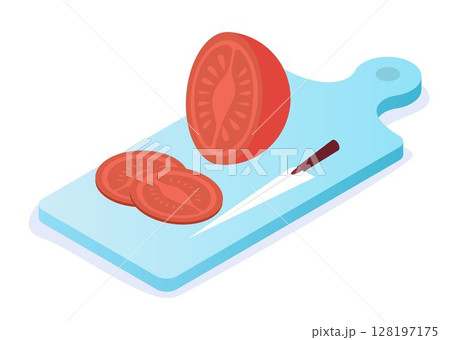 Healthy Food concept: Organic Ingredients, on transparent background, 3d isometric vector illustration 128197175