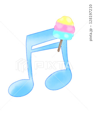 綿あめの付いた音符 128197210