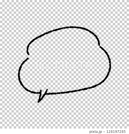 Hand-drawn speech bubble vector illustration (fluffy) Hand-drawn speech bubble vector illustration (fluffy) 128197285