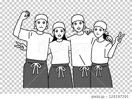 男女酒吧工作人員在工作 128197291