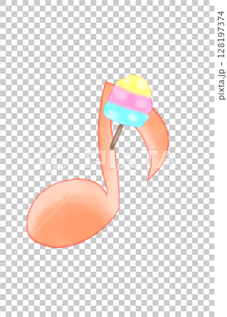 Musical note with cotton candy 128197374