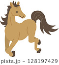 後ろを振り返るながら走る馬のイラスト 128197429
