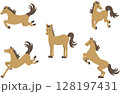 走る馬のセット 128197431