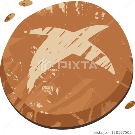 Round Freshly Baked Wheat Bread with Wheat Sedds Textured Vector Illustration Round Freshly Baked Wheat Bread with Wheat Sedds Textured Vector Illustration 128197500