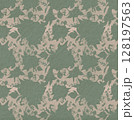 peony seamless pattern watercolor illustration green on beige 128197563