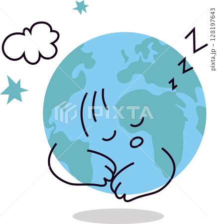 Cute Planet Earth Character Sleeping and Snoring Vector Emoji Reaction 128197643