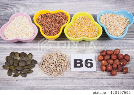 Healthy nutritious food as source natural vitamin B6, fiber and other minerals 128197696